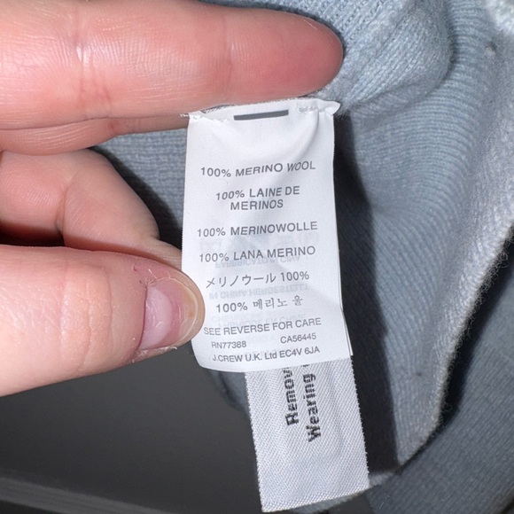J.Crew 100% Merino Wool Back-Zipped Crewneck Sweater in Light Blue - Size Large - Picture 10 of 12